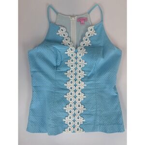 Lilly Pulitzer Annabelle Tank Top Blue & White Sz 4